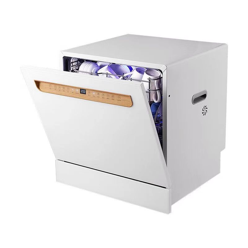 Kitchen Appliances In White - Sleek White Black Dishwasher Wash and