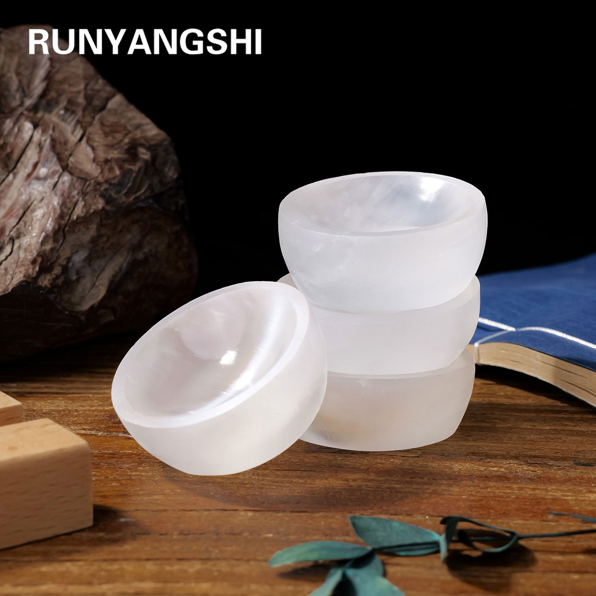 Kitchen Appliances In White - 1pc Natural Stone Sculpture White Selenite