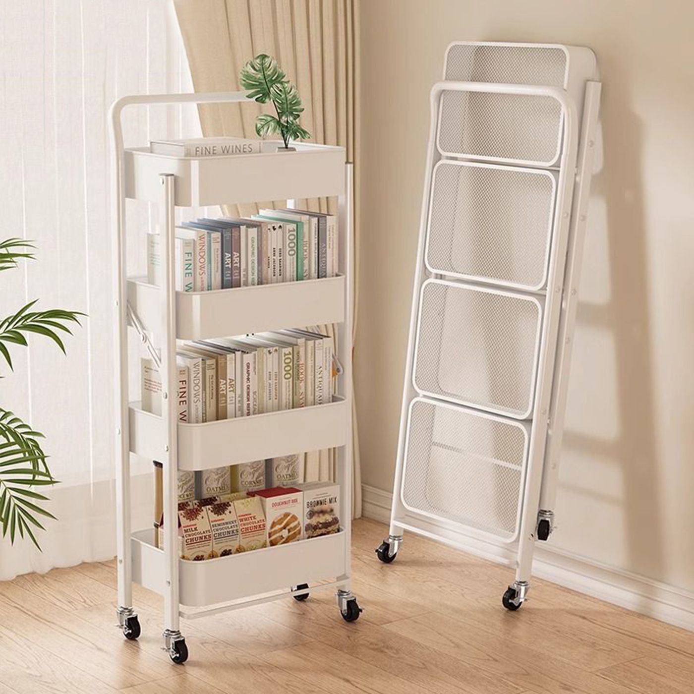 Foldable Rolling Kitchen Troll - Kitchen Appliances In White review and price