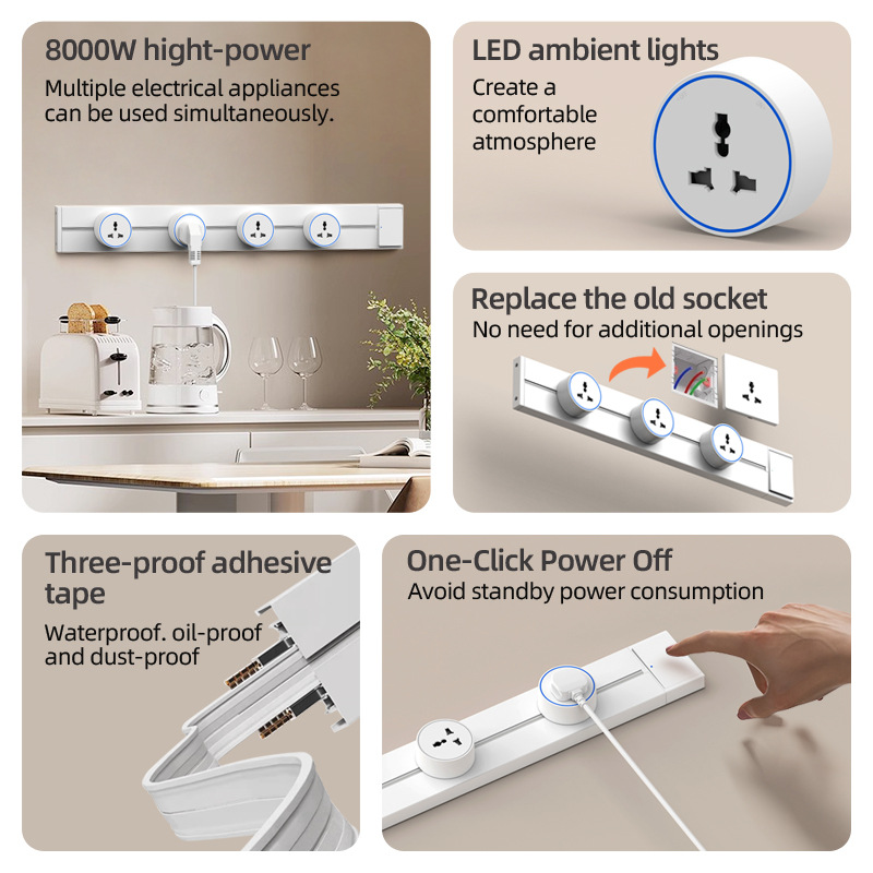 White Home Movable Power Track - Kitchen Appliances In White review and price